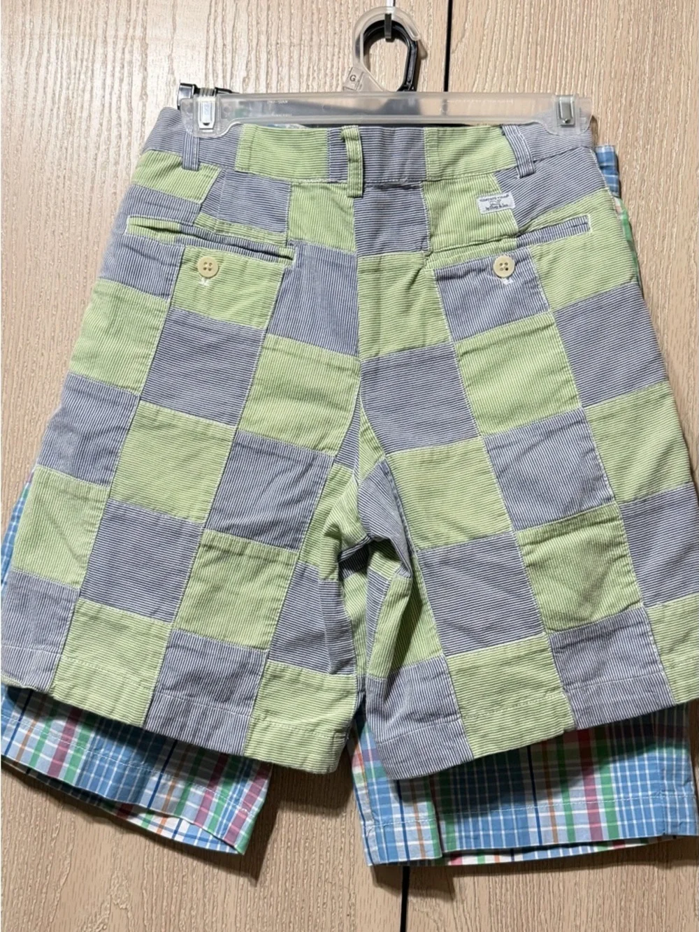 Boys Set of 2 Vineyard Vines Striped Shorts with Light Green and Navy